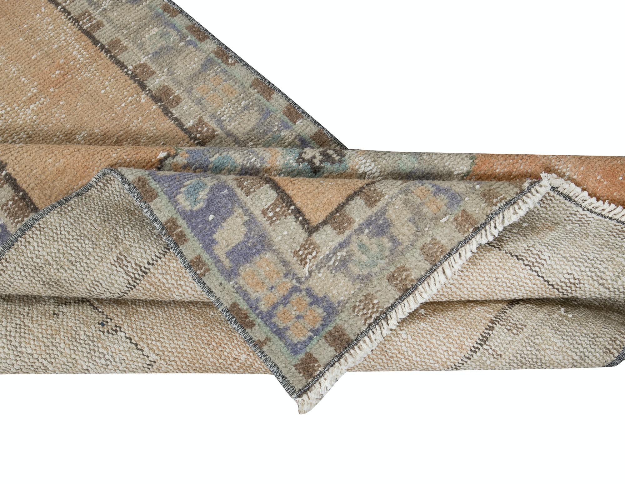 Tribal 2.8x11.2 Ft Vintage Stair Runner Rug, Handmade Turkish Wool Corridor Carpet (tapis de couloir en laine turque) en vente