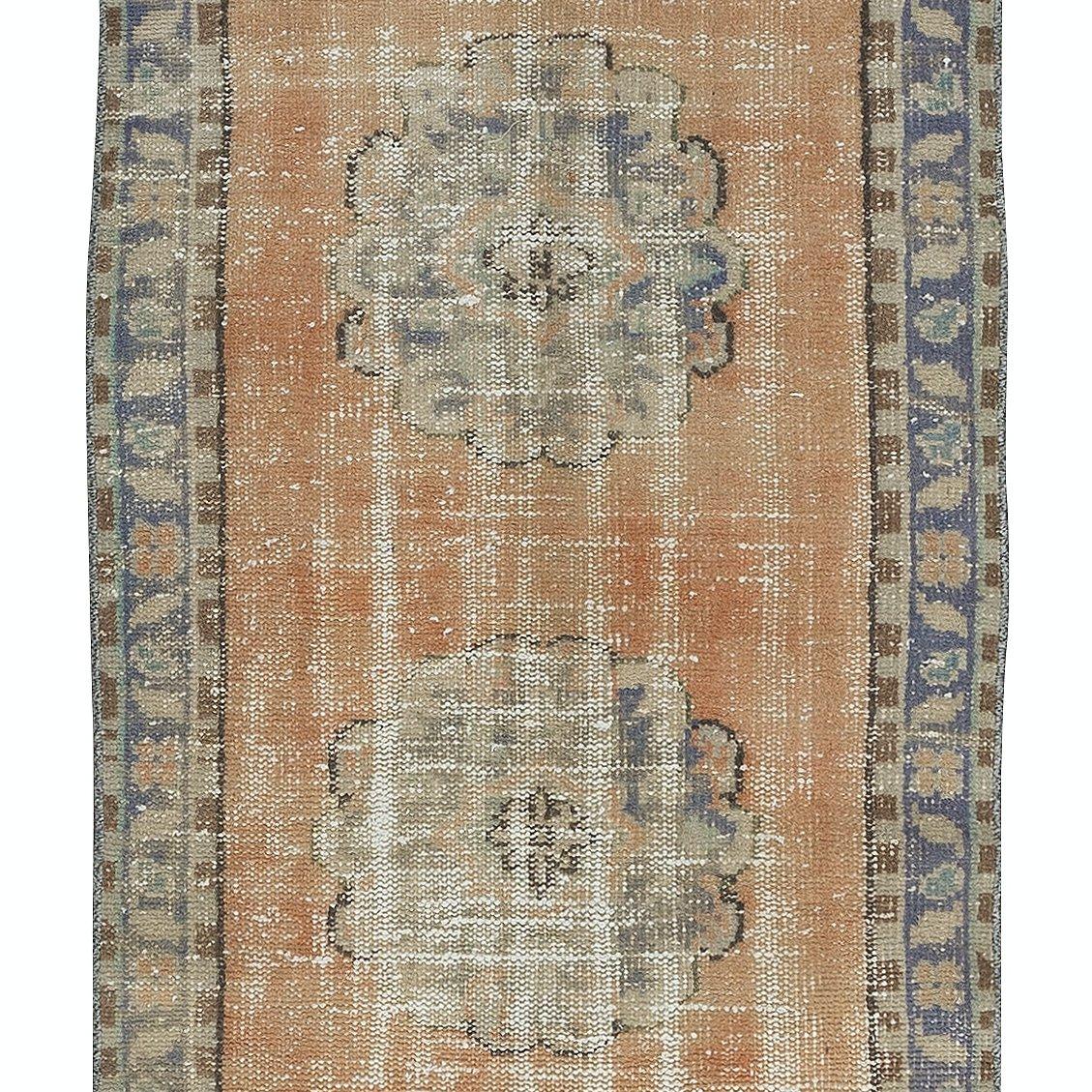 2.8x11.2 Ft Vintage Stair Runner Rug, Handmade Turkish Wool Corridor Carpet In Good Condition For Sale In Philadelphia, PA