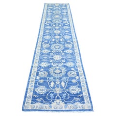 2'8 "x11'8" Bayern Blue Soft Wool Hand Knotted Finer Peshawar Runner Oriental Rugs