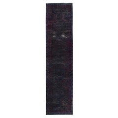 2'8"x12'1" Red Overdyed Vintage Persian Hamadan All Wool Hand Knotted Runner Rug