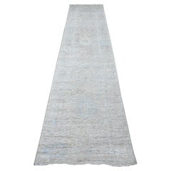 2
8 "x12
2" Grau Handgeknüpft Wolle Afghan Angora Oushak Läufer Orientteppich
