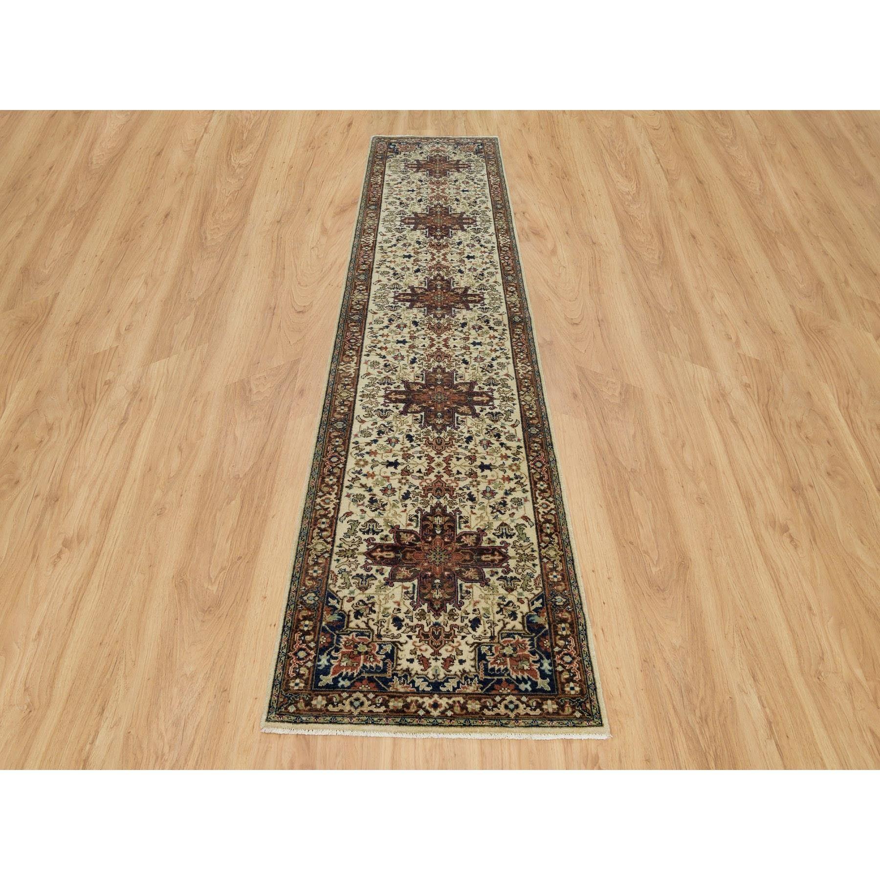 This is a truly genuine one-of-a-kind Hand Knotted  Antiqued Fine Heriz Re-Creation, Pure Wool Oriental Rug. It has been Knotted for months and months in the centuries-old weaving craftsmanship techniques by expert artisans.
Primary materials: