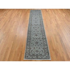 2'8"x13' Agreeable Gray Overdyed Ziegler Mahal Wool Hand Knotted Runner Rug