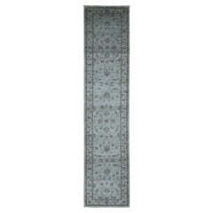 2'8 "x13' Angenehm grau gefärbt Ziegler Mahal Wolle handgeknüpft Läufer Teppich