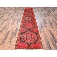 Tappeto Runner Rosa Vintage Northwest Persiano 100% Lana Annodato a Mano 2'8 "x13'6"
