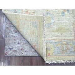 2'8"x14' Oyster Gray Hand Knotted Afghan Angora Oushak Wool Runner Oriental Rug