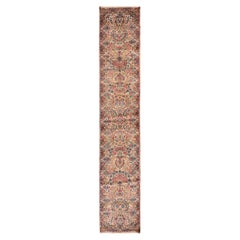 2'8"x15'10" Ivory Antique Persian Lavar Kerman RugRunner Hand Knotted Wool Rug