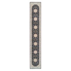 2'8"x15'10" Midnight Blue Nain Design 250 KPSI Wool Hand Knotted XL Runner Rug