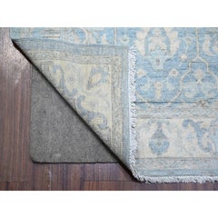 2'8"x15'2" Ruddy Blue Finer Peshawar Wool Hand Knotted XL Runner Oriental Rug
