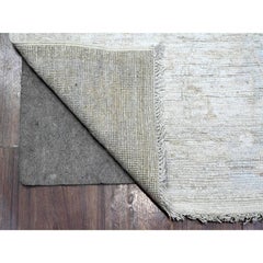 2'8"x15'5" Ice Cube Gray Faded Afghan Angora Oushak XL Runner Oriental Rug