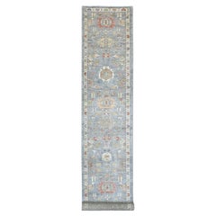 2
8 "x15
6" Gray Aryana Collection Karajeh Design Hand Knotted Wool XL Runner Rug