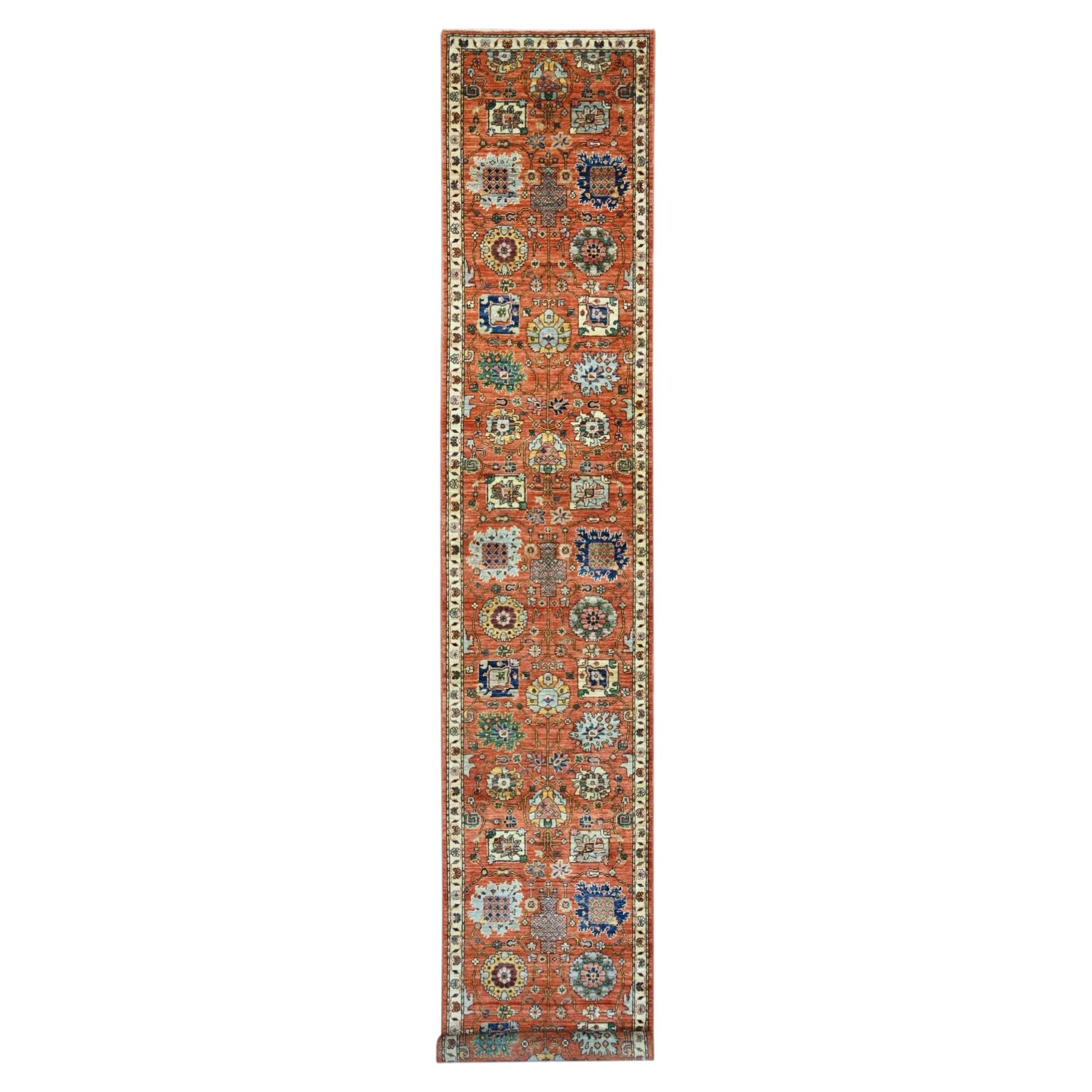 2'8"x15'9" Red Northwest Persian All Over Design Hand Knotted Wool Runner Rug