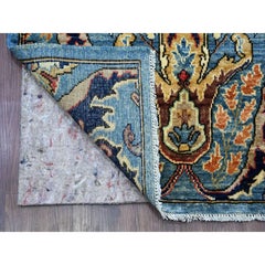 2'8"x16' Blue Bijar Garus Design High Mountain Wool Hand Knotted Runner Rug