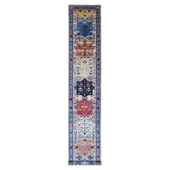 2'8 "x16' Grau Afghan Peshawar Kaukasisch Design Hand geknüpft Wolle Läufer Teppich
