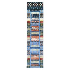 2'8"x16' Navy Blue Soft Wool Fine Kashkuli Gabbeh Hand Knotted XL Runner Rug