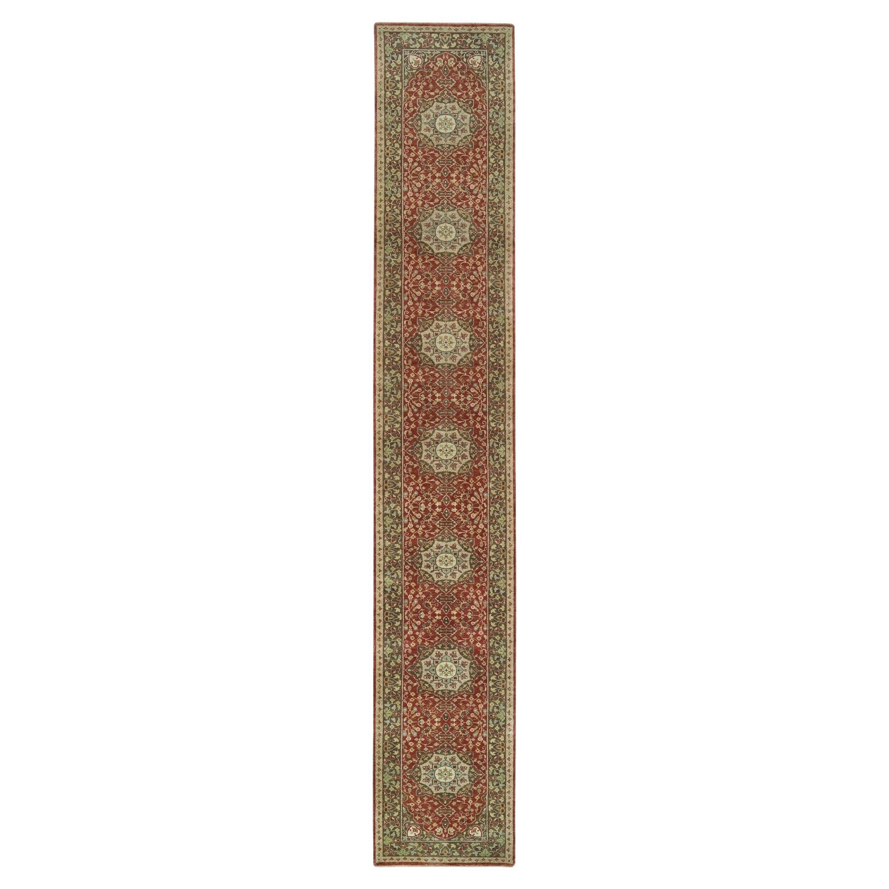 2'8"x16' Turkey Red Antiqued Haji Jalili Design Hand Knotted Wool XL Runner Rug
