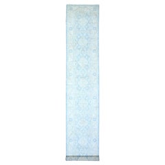 2'8"x16'2" Carolina Blue Wool Hand Knotted Finer Peshawar XL Runner Oriental Rug
