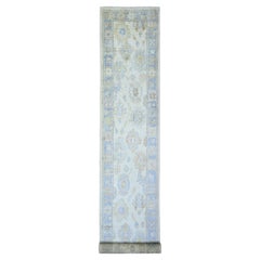 2'8"x17'3" Ivory, Soft Wool, Hand Knotted Afghan Angora Oushak XL Runner Rug