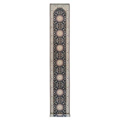 2'8"x18'5" Blue, Nain Design, Pure Wool, Hand Knotted 350 KPSI XL Runner Rug