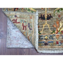 2'8"x18'9" Gray Hand Knotted Ziegler Mahal All Over Design Pure Wool Runner Rug