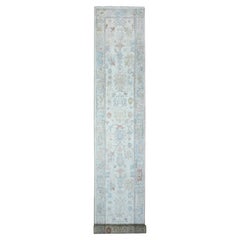 Tappeto orientale 2'8 "x19'2" Platinum White Afghan Angora Oushak Oversize Runner