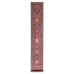 2'8"x20'10" Firebrick Red Super Kazak Hand Knotted Wool XL Runner Oriental Rug