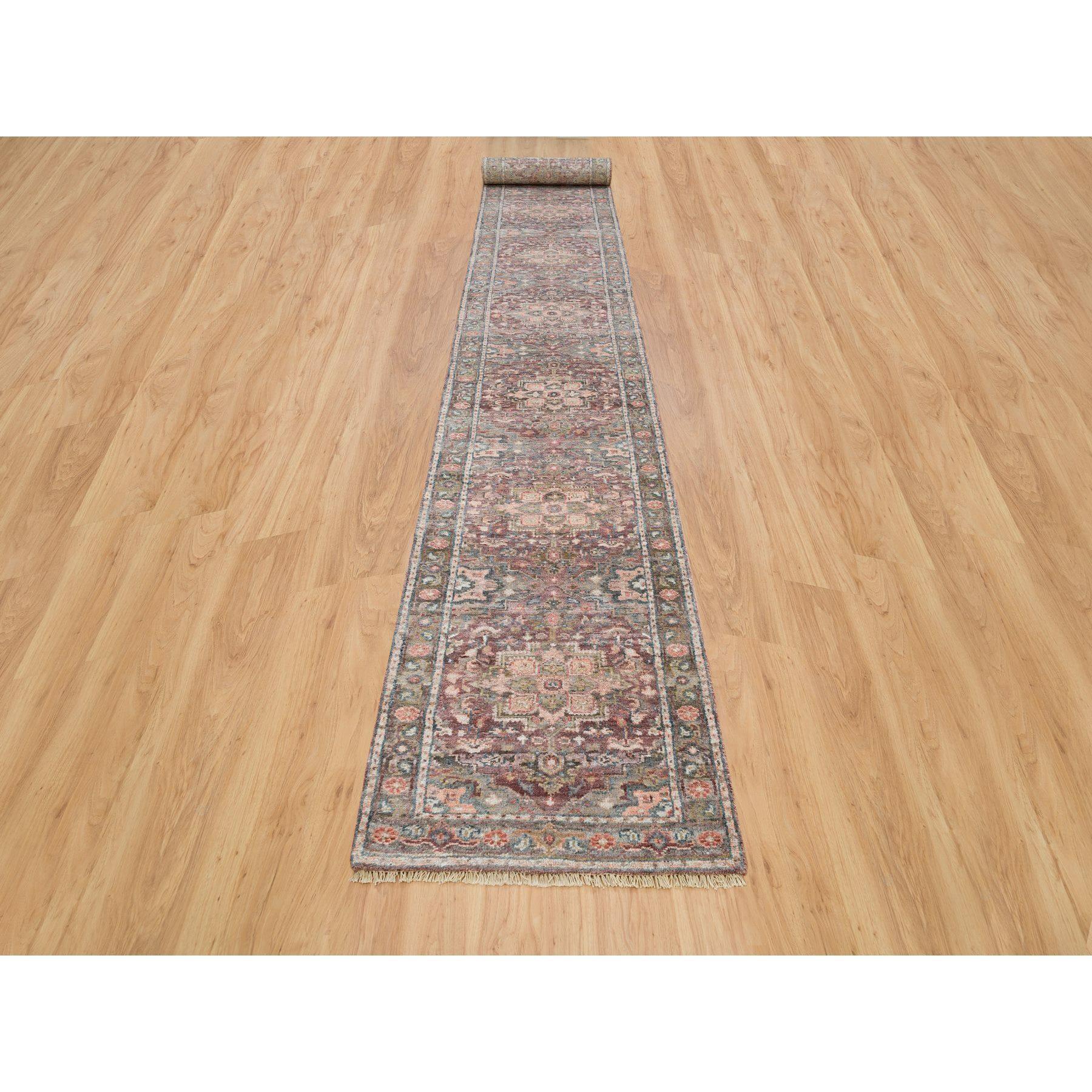 This is a truly genuine one-of-a-kind Pure Wool Heriz Revival Hand Knotted Oriental Rug. It has been Knotted for months and months in the centuries-old weaving craftsmanship techniques by expert artisans. 
Primary materials: Wool
Latex: No Pile