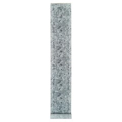 2'8 "x21'8" Grau gebrochen Persisch Design Wolle und Seide Hand geknotet XL Läufer Teppich
