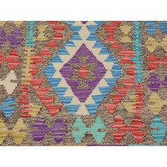 2'8 "x3'10" Colorful Reversible Afghan Kilim Flat weave Pure Wool Hand Woven Rug