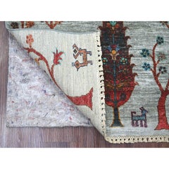 Tappeto in lana annodato a mano, modello "Sultani" con motivo di cipresso, grigio, 86 x 117 cm