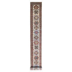 2
8 "x35
3" Beige Afghan Super Kazak Handgeknüpft XL Orientalischer Läufer Teppich