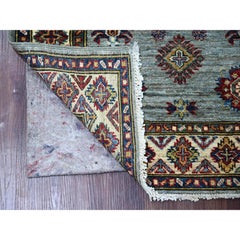 2'8 "x3'9" Misty Gray Afghan Super Kazak Medaillons Design Hand Knotted Wool Rug