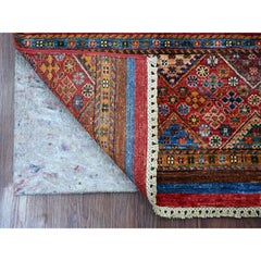 2'8"x4' Rust Red Pure Wool Hand Knotted Afghan Super Kazak Sample Mat Rug