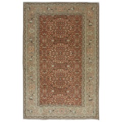 2.8x4.3 Ft Handgefertigter türkischer kleiner Teppich aus der Mitte des Jahrhunderts mit All-Over-Blumenmuster