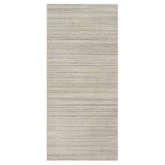 2
8 "x6
 Parchment White Plain Modern Design Hand Loomed Undyed Wool Runner Rug