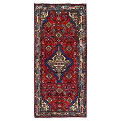 2'8"x6' Red New Zoroastrian Amadan Hand Knotted Soft Wool Runner Oriental Rug