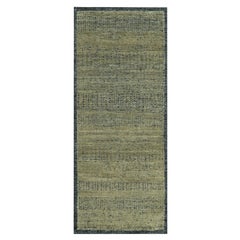 2'8"x6'1" Brown 100% Wool Oxidized and Distressed Grass Design Hand Knotted Rug