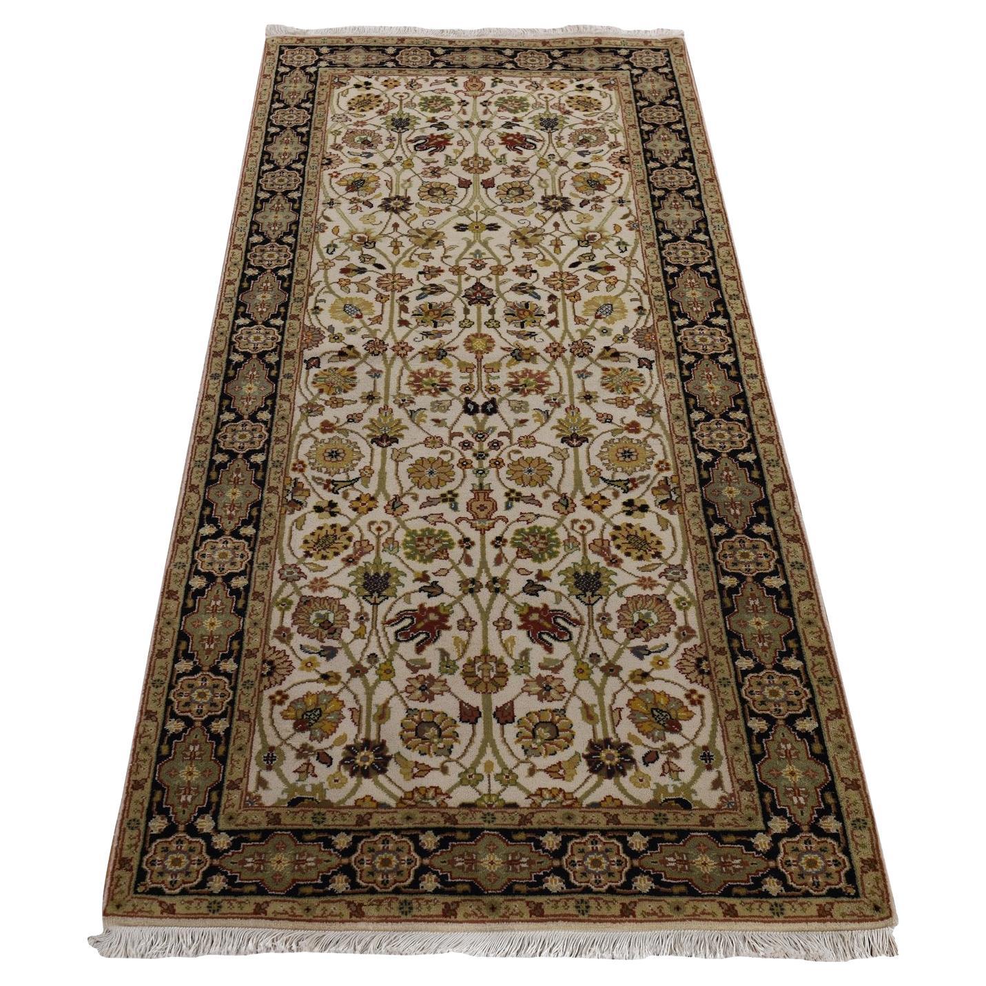 Tappeto Chiffon White annodato a mano 300 KPSI in lana neozelandese filata a mano 2'8 "x6'1" in vendita