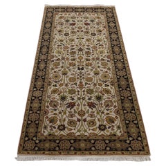 2'8 "x6'1" Chiffon White, Tappeto in lana della Nuova Zelanda annodato a mano, 300 KPSI, filato a mano