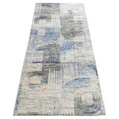 2'8"x6'1" Ivory THE INTERTWINED PASSAGE Silk with Wool Hand Knotted Runner Rug
