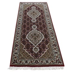 2
8"x6
10" Sangria Red, Tabriz Mahi, 100% Wool, Hand Knotted, Short Runner Rug