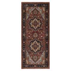 2'8 "x6'2" Rouge brique antique Tapis de course en laine nouée à la main Heriz Re-Creation
