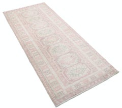 2.8x6.3 ft Handmade Runner Rug for Kitchen. 100% Wool. Handknotted Hallway Rug