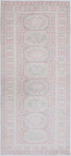 2.8x6.3 ft Handmade Runner Rug for Kitchen. 100% Wool. Handknotted Hallway Rug