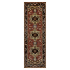 2'8"x8' Red Heriz Revival Hand Knotted Hand Spun New Zealand Wool Runner Rug