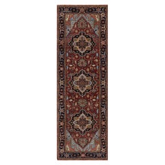 2
8 "x8
1" Beerenrot Antik Fein Heriz Re-Creation Hand geknüpft Wolle Läufer Teppich