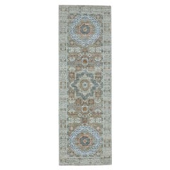 2
8 "x8
1" Greene 
Greene annodato a mano con disegno preistorico Mamluke in lana