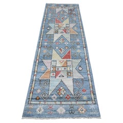 2
8"x8
3" Beau Blue Anatolian Village Inspired Design Runner Oriental Rug