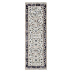 2
8"x8
3" Ivory Nain with All Over Design Hand Knotted Wool 
Silk Runner Rug