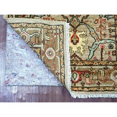 2'8"x8'3" Light Brown Peshawar Bijar Garus Design Hand Knotted Wool Runner Rug